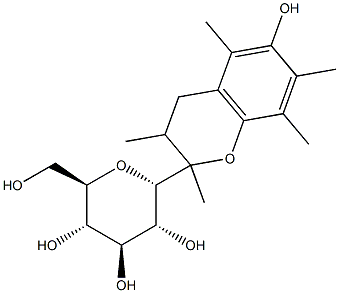 2-(ALPHA-D-GLUCOPYRANOSYL)METHYL-2,5,7,8-TETRAMETHYLCHROMAN-6-OL Structure