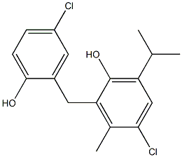 2,2'-DIHYDROXY-3-ISOPROPYL-5,5'-DICHLORO-6-METHYLDIPHENYLMETHANE,,结构式