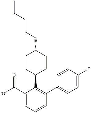 4-Fluorophenyl-4'-trans-n-pentylcyclohexylbenzoate 化学構造式
