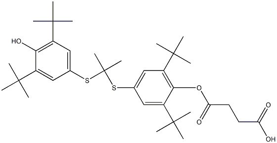 4-[4-[2-(4-hydroxy-3,5-ditert-butyl-phenyl)sulfanylpropan-2-ylsulfanyl]-2,6-ditert-butyl-phenoxy]-4-oxo-butanoic acid 化学構造式