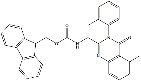 (5-Methyl-4-oxo-3-o-tolyl-3,4-dihydro-quinazolin-2-ylmethyl)-carbamic acid 9H-fluoren-9-ylmethyl ester Structure