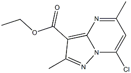 7-Chloro-2,5-dimethyl-pyrazolo[1,5-a]pyrimidine-3-carboxylic acid ethyl ester Struktur