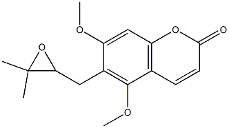 6-[(3,3-dimethyloxiran-2-yl)methyl]-5,7-dimethoxy-chromen-2-one 化学構造式