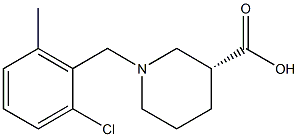 (3R)-1-(2-chloro-6-methylbenzyl)piperidine-3-carboxylic acid,,结构式