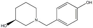 (3S)-1-(4-hydroxybenzyl)piperidin-3-ol 化学構造式