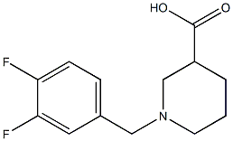 1-(3,4-difluorobenzyl)piperidine-3-carboxylic acid 化学構造式
