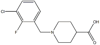 1-(3-chloro-2-fluorobenzyl)piperidine-4-carboxylic acid Structure