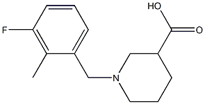 1-(3-fluoro-2-methylbenzyl)piperidine-3-carboxylic acid 化学構造式