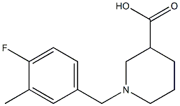 1-(4-fluoro-3-methylbenzyl)piperidine-3-carboxylic acid 化学構造式