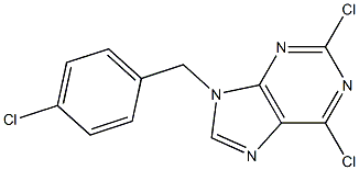 2,6-dichloro-9-(4-chlorobenzyl)-9H-purine,,结构式