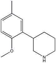 3-(2-methoxy-5-methylphenyl)piperidine 结构式