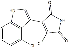 3-chloro-4-(4-chloro-1H-indol-3-yl)-1H-pyrrole-2,5-dione,,结构式