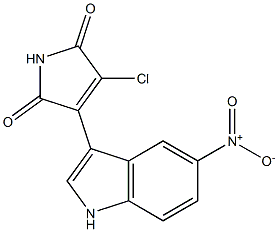 3-chloro-4-(5-nitro-1H-indol-3-yl)-1H-pyrrole-2,5-dione,,结构式