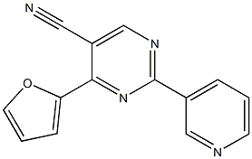 4-furan-2-yl-2-pyridin-3-ylpyrimidine-5-carbonitrile Struktur