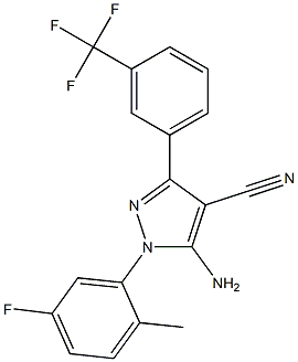 5-amino-1-(5-fluoro-2-methylphenyl)-3-[3-(trifluoromethyl)phenyl]-1H-pyrazole-4-carbonitrile