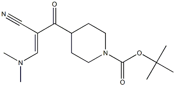tert-butyl 4-[(2E)-2-cyano-3-(dimethylamino)prop-2-enoyl]piperidine-1-carboxylate 化学構造式
