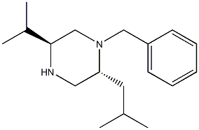 (2R,5S)-1-BENZYL-2-(2-METHYLPROPYL)-5-(PROPAN-2-YL)PIPERAZINE Structure