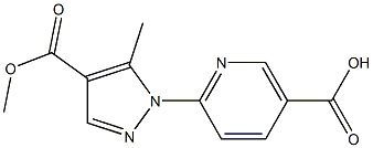 6-(4-Methoxycarbonyl-5-methyl-pyrazol-1-yl)-nicotinic	acid 结构式