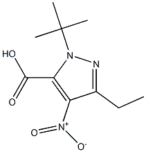 1-(1,1-DIMETHYLETHYL)-3-ETHYL-4-NITRO-1H-PYRAZOLE-5-CARBOXYLICACID Structure