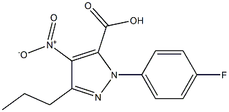 1-(4-FLUOROPHENYL)-4-NITRO-3-PROPYL-1H-PYRAZOLE-5-CARBOXYLICACID,,结构式