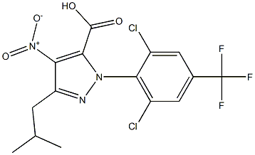 1-[2,6-DICHLORO-4-(TRIFLUOROMETHYL)PHENYL]-3-(2-METHYLPROPYL)-4-NITRO-1H-PYRAZOLE-5-CARBOXYLICACID 结构式
