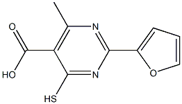 2-(2-FURYL)-4-MERCAPTO-6-METHYLPYRIMIDINE-5-CARBOXYLIC ACID,,结构式