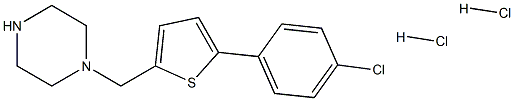 1-{[5-(4-CHLOROPHENYL)THIEN-2-YL]METHYL}PIPERAZINE DIHYDROCHLORIDE 结构式