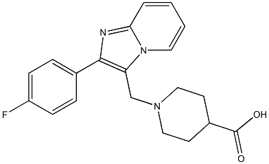 1-[2-(4-FLUORO-PHENYL)-IMIDAZO[1,2-A]PYRIDIN-3-YLMETHYL]-PIPERIDINE-4-CARBOXYLIC ACID 96% 化学構造式