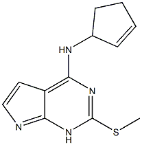 4-CYCLOPENTENYLAMINO-2-METHYLTHIOPYRROLO[2,3-D]PYRIMIDINE 97% (HPLC) 化学構造式