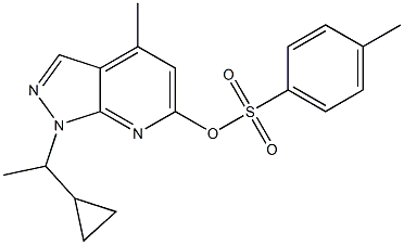 1-(1-CYCLOPROPYLETHYL)-4-METHYL-1H-PYRAZOLO[3,4-B]PYRIDIN-6-YL 4-METHYLBENZENESULFONATE Struktur