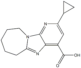 2-CYCLOPROPYL-7,8,9,10-TETRAHYDRO-6H-PYRIDO[3'',2'':4,5]IMIDAZO[1,2-A]AZEPINE-4-CARBOXYLIC ACID 化学構造式