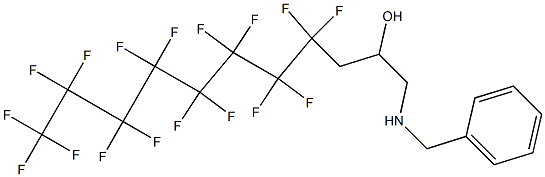 1-Benzylamino-4,4,5,5,6,6,7,7,8,8,9,9,10,10,11,11,11-heptadecafluoro-undecan-2-ol 化学構造式