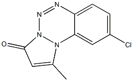 9-CHLORO-1-METHYL-3H-PYRAZOLO[1,2-A] BENZO[1,2,3,4]-TETRAZIN-3-ONE 化学構造式