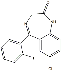 7-CHLORO-5-(O-FLUOROPHENYL)-1,3-DIHYDRO-2H-1,4-BENZODIAZEPIN-2-ONE,,结构式