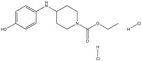 4-P-HYDROXYPHENYLAMINO-N-CARBETHOXYPIPERIDINEDIHYDROCHLORIDE 化学構造式