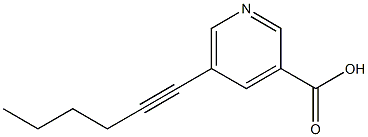 5-(HEX-1-YN-1-YL)PYRIDINE-3-CARBOXYLIC ACID 结构式