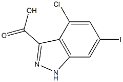 4-CHLORO-6-IODOINDAZOLE-3-CARBOXYLIC ACID,,结构式