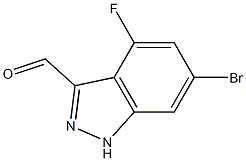 6-BROMO-4-FLUORO-INDAZOLE-3-CARBOXYALDEHYDE 化学構造式