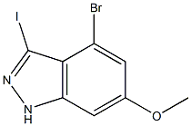 4-BROMO-6-METHOXY-3-IODOINDAZOLE 化学構造式