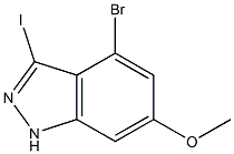 4-BROMO-6-METHOXY-3-IODOINDAZOLE,,结构式