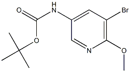 (5-Bromo-6-methoxy-pyridin-3-yl)-carbamic acid tert-butyl ester,,结构式