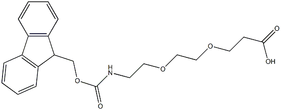 3-(2-(2-(9-Fluorenylmethyloxycarbonyl)aminoethoxy)ethoxy)propanoic acid Struktur
