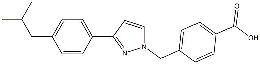 4-((3-(4-isobutylphenyl)-1H-pyrazol-1-yl)methyl)benzoic acid 化学構造式