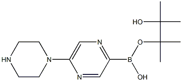 5-(PIPERAZIN-1-YL)PYRAZINE-2-BORONIC ACID PINACOL ESTER Structure