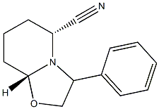 (5R,8AR)-3-PHENYLHEXAHYDRO-5H-[1,3]OXAZOLO[3,2-A]PYRIDINE-5-CARBONITRILE Struktur