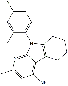 2-METHYL-9-(2,4,6-TRIMETHYL-PHENYL)-6,7,8,9-TETRAHYDRO-5H-PYRIDO[2,3-B]INDOL-4-YLAMINE 化学構造式