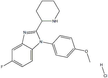 5-FLUORO-1-(4-METHOXYPHENYL)-2-PIPERIDIN-2-YL-1H-BENZIMIDAZOLE HYDROCHLORIDE Struktur