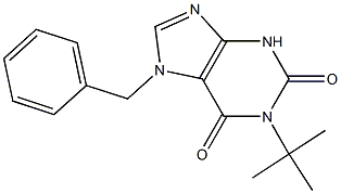 7-BENZYL-1-TERT-BUTYL-3,7-DIHYDRO-1H-PURINE-2,6-DIONE,,结构式