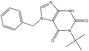 7-BENZYL-1-TERT-BUTYL-3,7-DIHYDRO-1H-PURINE-2,6-DIONE 化学構造式