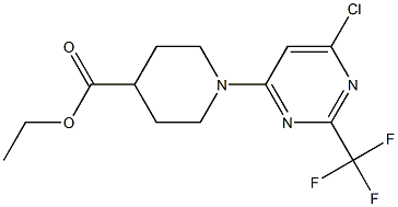 ETHYL 1-[6-CHLORO-2-(TRIFLUOROMETHYL)PYRIMIDIN-4-YL]PIPERIDINE-4-CARBOXYLATE,,结构式